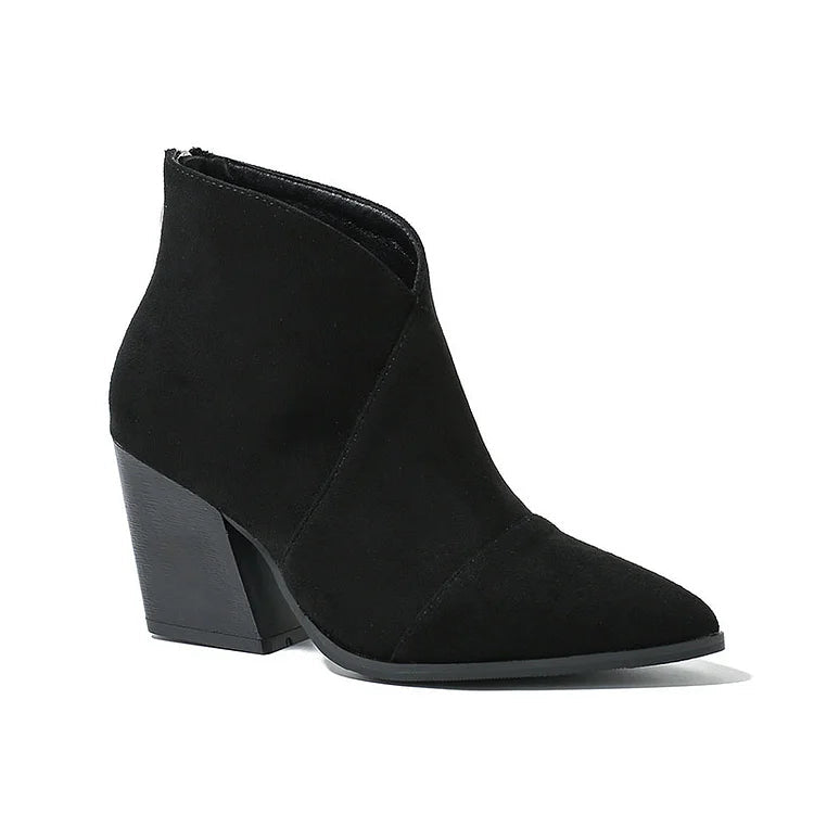 Hailey | Pointed Ankle Boot With Suede Effect
